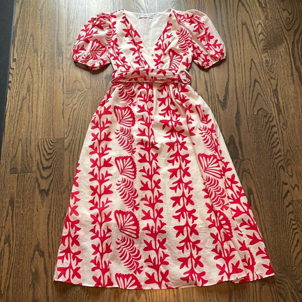 Mango puff sleeve dress